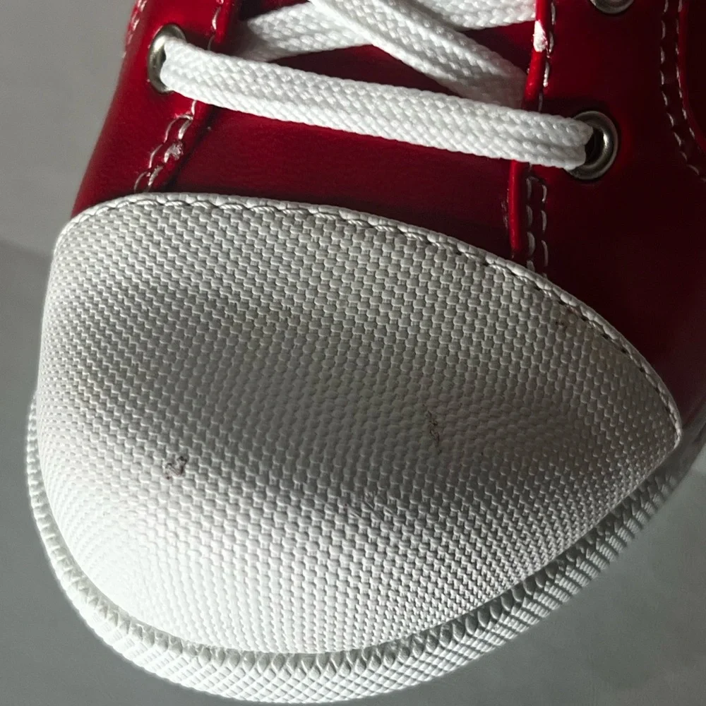 Women Vintage L.E.I. 1990 Sneaker Boots In Red With Defects. Size 7 1/2
